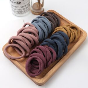 Solid Color Ponytail Holder 50 pcs Set - Image 1