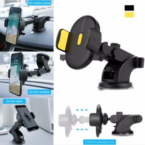 Car Phone Holder Long Rod Telescopic Car Dashboard Suction Cup Type - Image 1